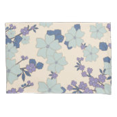 Blauwe bloemen, paarse bloemen, Floral Pattern Kussensloop (Voorkant)