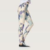 Blauwe bloemen, paarse bloemen, Floral Pattern Leggings (Rechts)