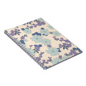 Blauwe bloemen, paarse bloemen, Floral Pattern Notitieboek (Rechterzijde)