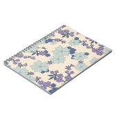 Blauwe bloemen, paarse bloemen, Floral Pattern Notitieboek (Linkerzijde)