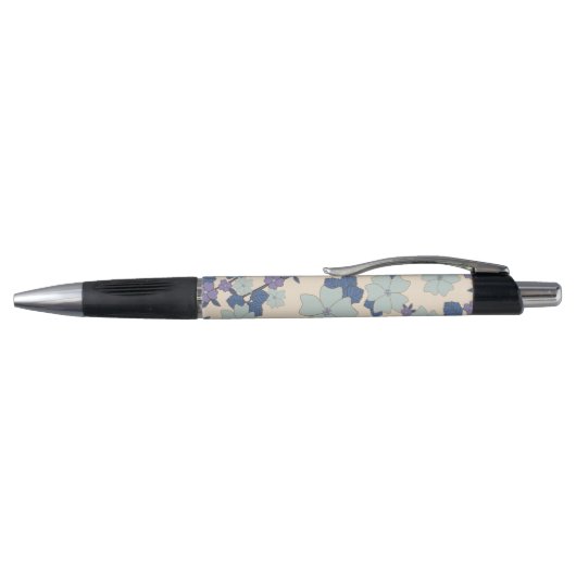 Blauwe bloemen, paarse bloemen, Floral Pattern Pen (Bovenkant)