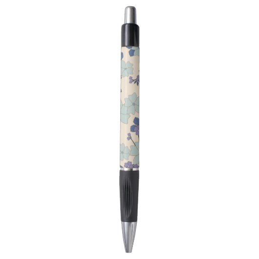 Blauwe bloemen, paarse bloemen, Floral Pattern Pen (Voorkant Verticaal)