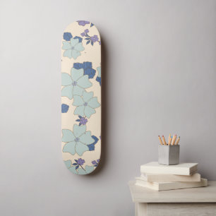 Blauwe bloemen, paarse bloemen, Floral Pattern Persoonlijk Skateboard