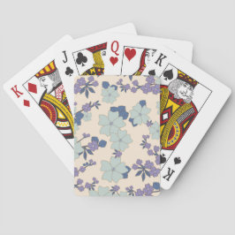 Blauwe bloemen, paarse bloemen, Floral Pattern Pokerkaarten