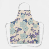 Blauwe bloemen, paarse bloemen, Floral Pattern Schort (Voorkant)