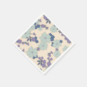 Blauwe bloemen, paarse bloemen, Floral Pattern Servet (Hoek)