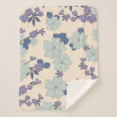 Blauwe bloemen, paarse bloemen, Floral Pattern Sherpa Deken (Voorkant)