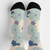 Blauwe bloemen, paarse bloemen, Floral Pattern Sokken (Top)