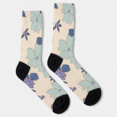 Blauwe bloemen, paarse bloemen, Floral Pattern Sokken (Rechts)
