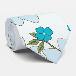 Blauwe bloemen, paarse bloemen, Floral Pattern Stropdas