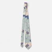 Blauwe bloemen, paarse bloemen, Floral Pattern Stropdas (Achterkant)
