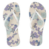 Blauwe bloemen, paarse bloemen, Floral Pattern Teenslippers (Voetbed)