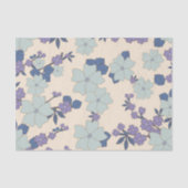 Blauwe bloemen, paarse bloemen, Floral Pattern Tissuepapier (Voorkant)