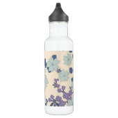 Blauwe bloemen, paarse bloemen, Floral Pattern Waterfles (Rechts)