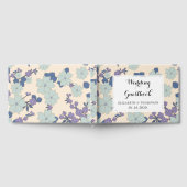 Blauwe bloemen, paarse bloemen, Florale bruiloft Gastenboek (Volledig)