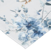 Blauwe bloemen paaseend korte tafelloper (Hoek)