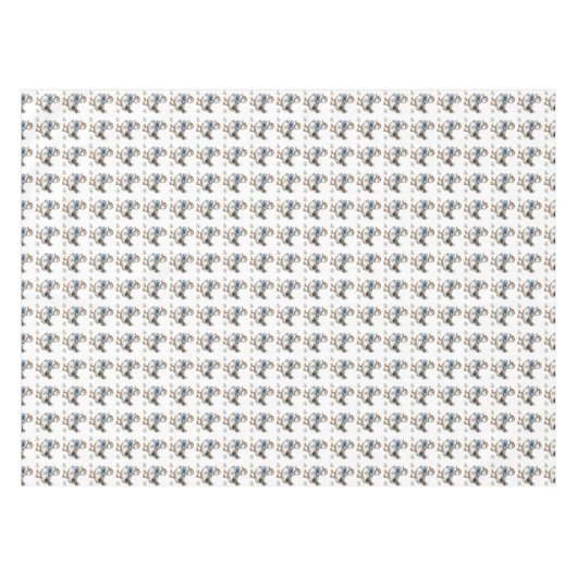 Blauwe bloemen paaseend tafelkleed (Voorkant (Horizontaal))