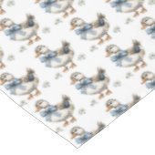 Blauwe bloemen paaseend tafelkleed (Gekanteld)