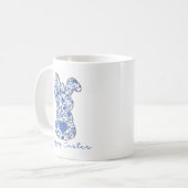 Blauwe Bloemen Paashaas Coquette Koffiemok (Voorkant links)