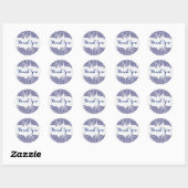 Blauwe Bloemen Paisley Witte Achtergrond Ronde Sticker (Vel)