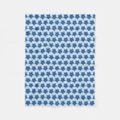 Blauwe bloemen patroon Fleece Deken (Voorkant)