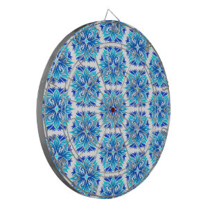 Blauwe bloemen, patroon van bloemen, bloemmotief dartbord