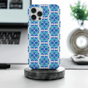 Blauwe bloemen, patroon van bloemen, bloemmotief iPhone 15 pro max case