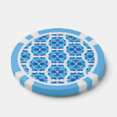 Blauwe bloemen, patroon van bloemen, bloemmotief poker chips (Enkel)
