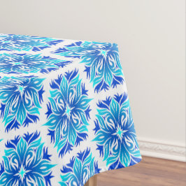 Blauwe bloemen, patroon van bloemen, bloemmotief tafelkleed