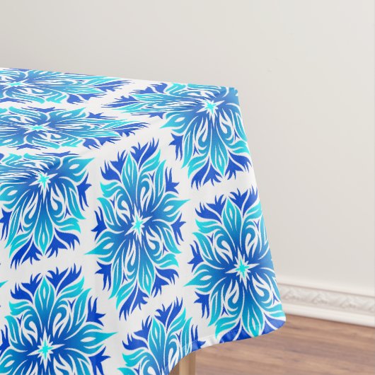 Blauwe bloemen, patroon van bloemen, bloemmotief tafelkleed (Voorbeeld)