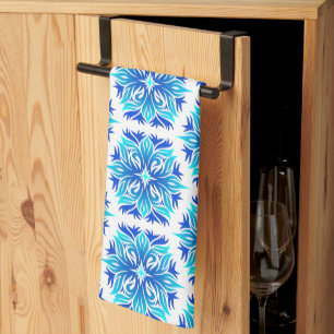 Blauwe bloemen, patroon van bloemen, bloemmotief theedoek