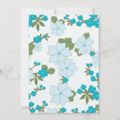 Blauwe bloemen, patroon van bloemen, Jubileum Kaart (Achterkant)