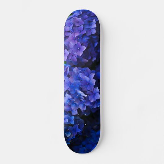 blauwe bloemen persoonlijk skateboard (Voorkant)