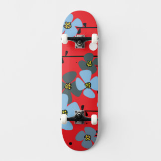 Blauwe bloemen persoonlijk skateboard