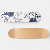 Blauwe bloemen persoonlijk skateboard (Horizontaal)