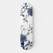 Blauwe bloemen persoonlijk skateboard (Voorkant)