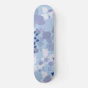 Blauwe bloemen persoonlijk skateboard