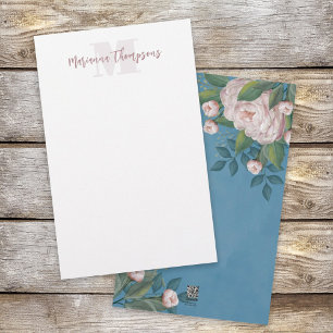Blauwe Bloemen Persoonlijke Stationery Custom Briefpapier
