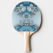 Blauwe Bloemen Ping Pong Paddle Tafeltennisbatje (Achterkant)