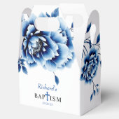 Blauwe bloemen pioenroos bloemen jongen doop Dank  Bedankdoosjes (Geopend)