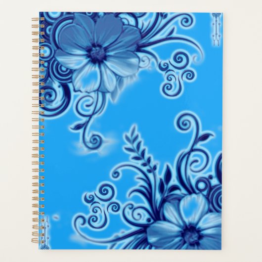 Blauwe Bloemen Planner (Voorkant)