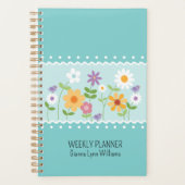 Blauwe bloemen  planner (Voorkant)