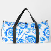 Blauwe bloemen plunjezak (Achterkant)