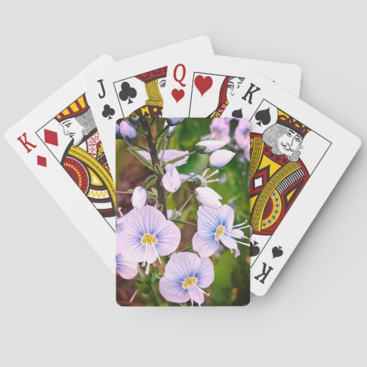 Blauwe bloemen pokerkaarten (Achterkant)