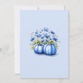 Blauwe Bloemen Pompoen Baby Boy Shower Kaart (Achterkant)