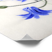 Blauwe bloemen poster (Hoek)