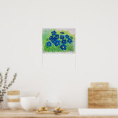blauwe bloemen poster (Keuken)