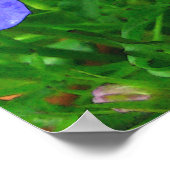 blauwe bloemen poster (Hoek)