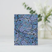 Blauwe Bloemen Prachtwinde Abstracte Bloementuin Briefkaart (Staand voorkant)