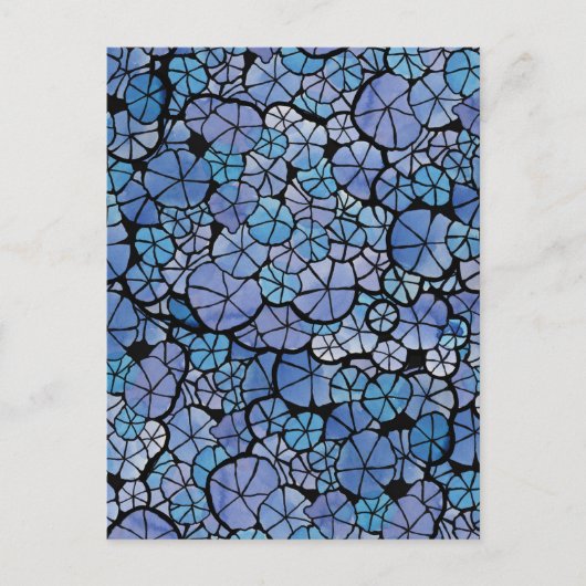Blauwe Bloemen Prachtwinde Abstracte Bloementuin Briefkaart (Voorkant)